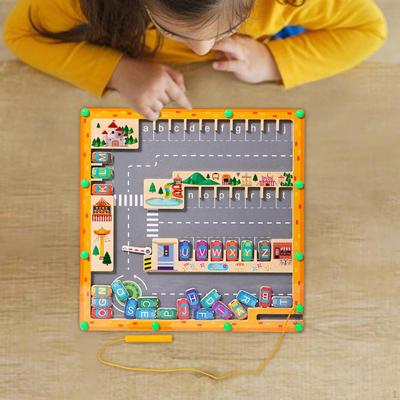 Magnetisches Alphabet-Labyrinth, Buchstaben-Puzzle, Montessori für Kinder, Mädchen und Jungen