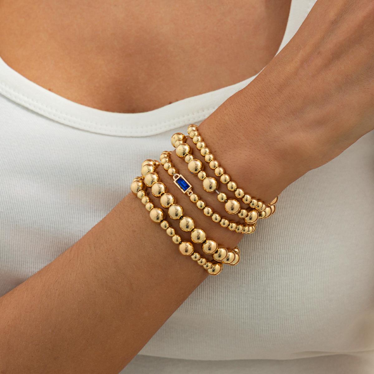 

Fashionable and Elegant Rhinestone Metal Bracelet Set, Suitable for Women s Charm Retro Minimalist Twisted Chain Bracelet Jewelry бежевый