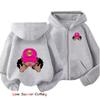 Felpa con zip per bambina Y2k Ragazza Nera Hip Hop Ragazze Giacca con cappuccio Autunno Zip Autunno Ombra Felpa con cappuccio casual Taglia 100-160