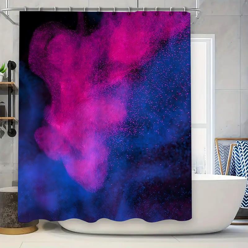 

Cosmic Nebula Shower Curtain Vibrant Pink Blue Galaxy Print Bathroom Decor Waterproof Mildew Resistant Enhance Bathingexperience W60H190(CM)-1 Pcs