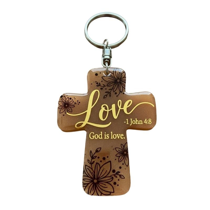 

Motivational Crossing Keychain Acrylic Pendant Car Decoration Inspirational Keyring For Daily Use And Travel Accessories
