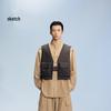 CROQUIS Men's 2024 Autumn Loose Fit Stand Collar Long Sleeve Cotton Casual Shirt