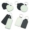 Leather Keychains Blank Heart Round Sublimation Key Holder DIY Printing Tags Luggage Label Bag Pendant Travel Accessories