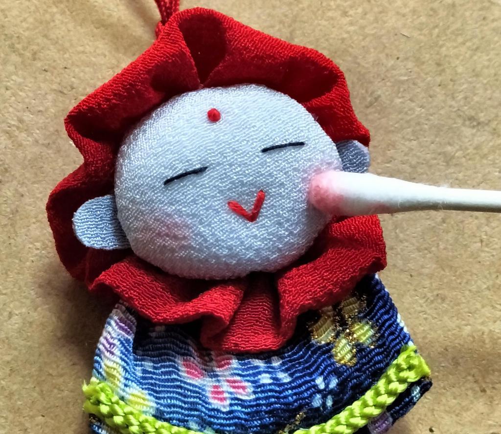 Craft Jizo Charm Made with Chirimen Smiling Handmade Chirimen Craft Kit (Crepe) - Jizo,