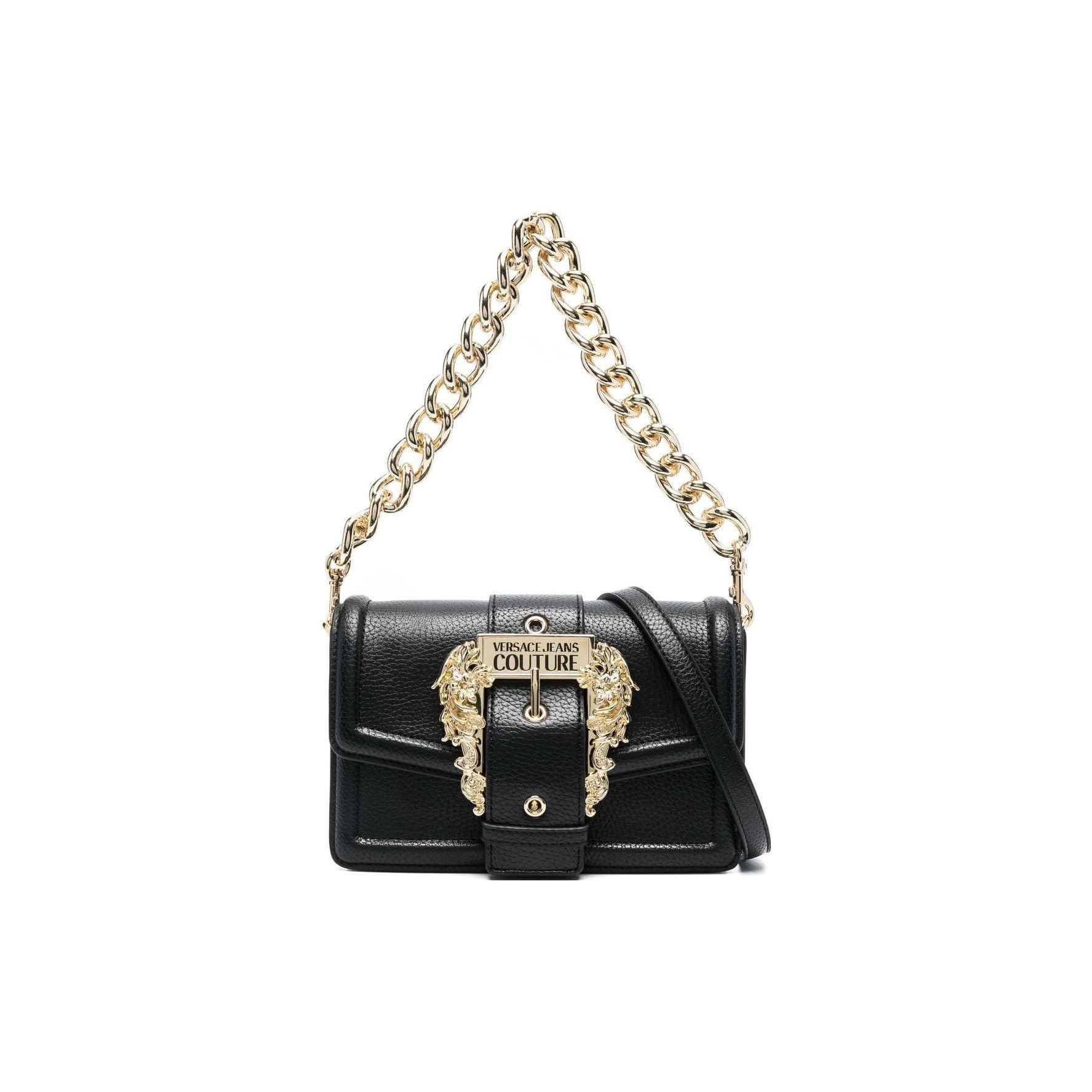 Versace Jeans Couture Gold Baroque Buckle Decorated PU Handheld Shoulder Crossbody Bag Women bags Black 74VA4BFCZS413899 Basic Set BagDust Bag 29490₽