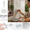 200PCS Multi Shape DIY Craft Mirror Stickers Round Square Triangle Diamond Heart Waterdrop Mirror Tiles Decals Adhesive Backing