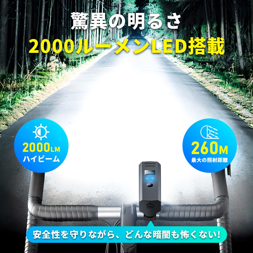 [Ultra High Brightness/Long Distance Illumination] Bicycle Light Optical Sensor High