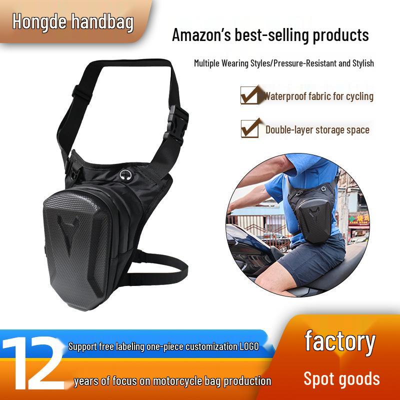 Waterproof Motorcycle Tactical Leg and Waist Bag - Hard Shell Messenger and Riding Backpack for Men
