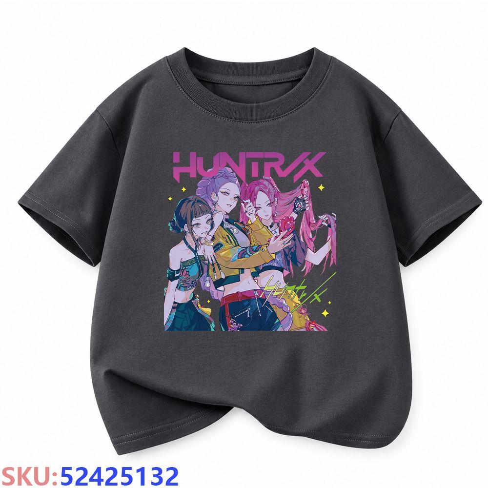 KPop Dämonenjäger Kinder-Cartoon-Print T-Shirt
