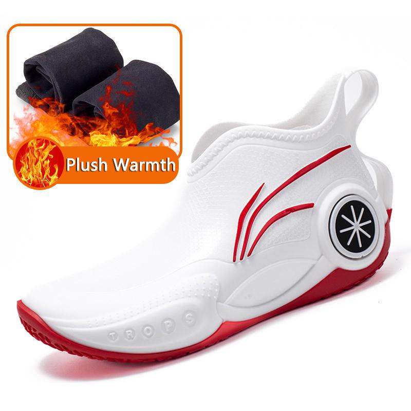 Men's Outdoor Short Tube Fishing Rain Boots Fashion Non-slip Waterproof Rain Boots Indoor Kitchen Work Rain Boots Car Wash Boots