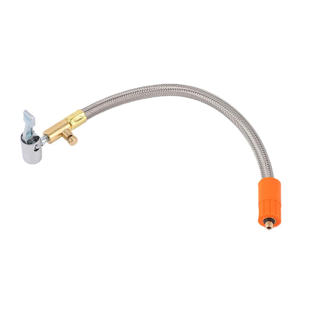 Tire Inflator Hose Adapter 12in Stainless Steel M6 Thread for Car Motorcycle Bike Tire Quick Inflation Deflation