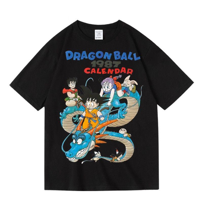 2026 Dragon Ball Retro Anime Japanese 2D Cartoon Related Products Printed Short Sleeve for Unisex and Women Trendy 4XL