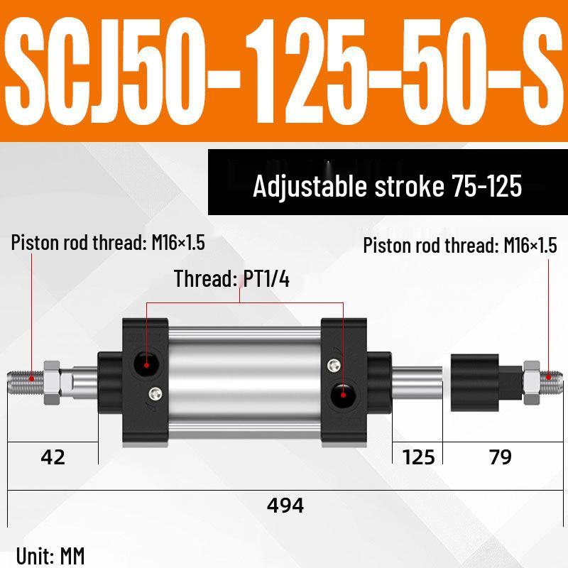 SCJ Adjustable Stroke High Thrust Pneumatic Cylinder SCJ32-160