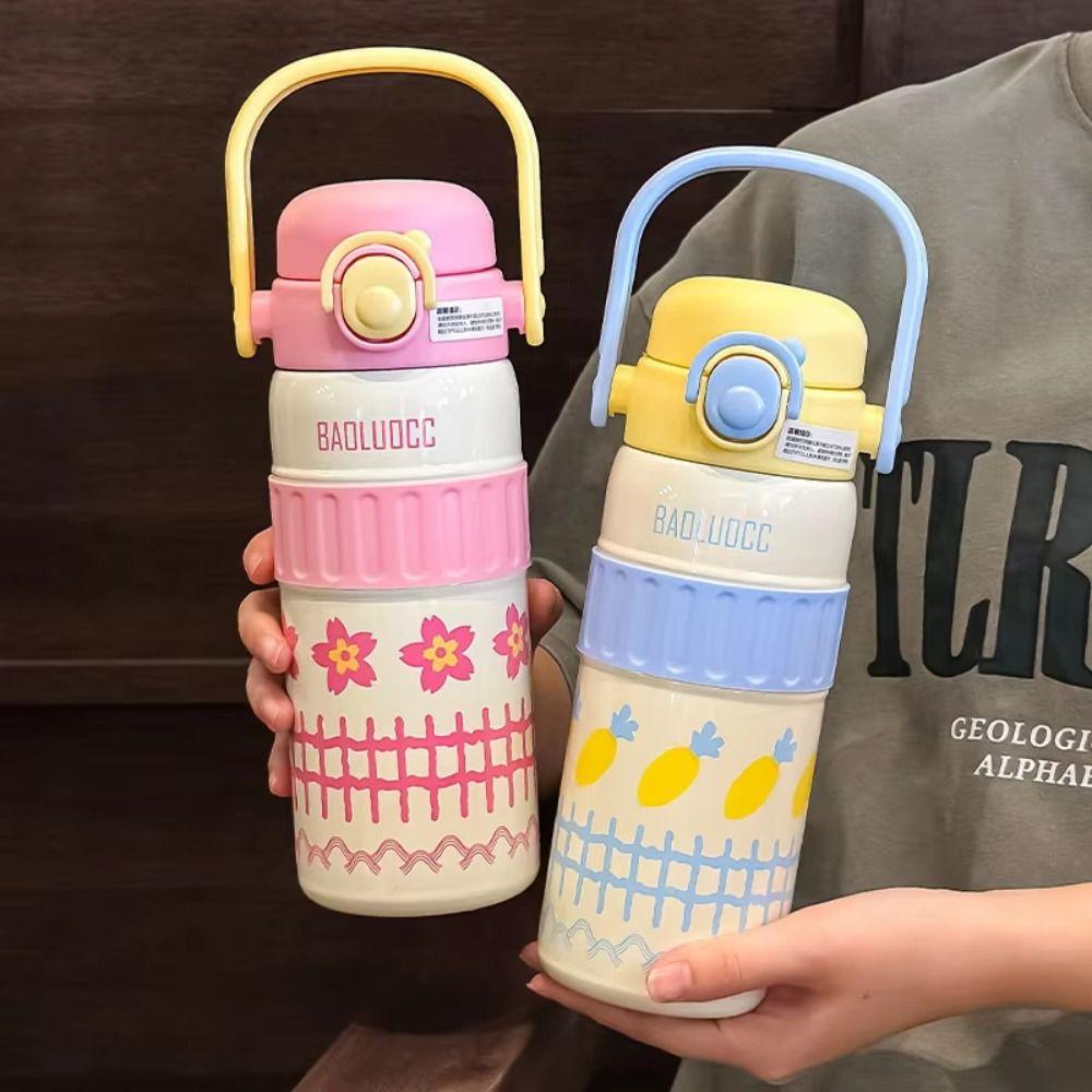 600ml Insulated Cup Large Capacity Vacuum Flasks New Thermal Mug  For Kids