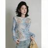Spring Europe America Fashion Print Women's T-shirt Casual Pullover Women Long Sleeve Clothing Outdoor Casual Tees Top