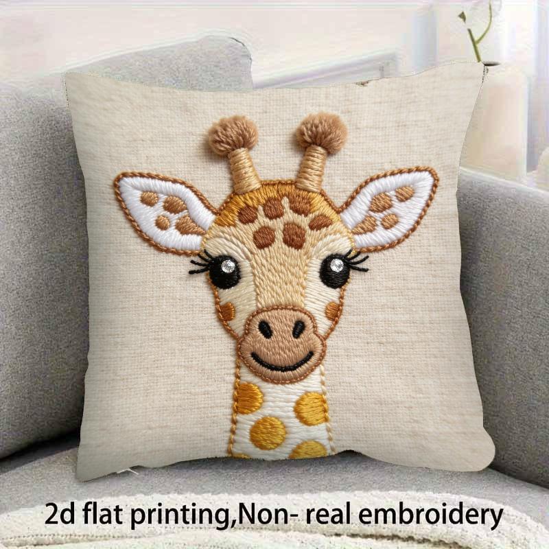 45cm Short Plush Smiling Donkey Pillowcase 2D Flat Printing Cartoon Animal Sofa Cushion Cover Home Decorative Bed Pillow Case Bedding Homes Textiles