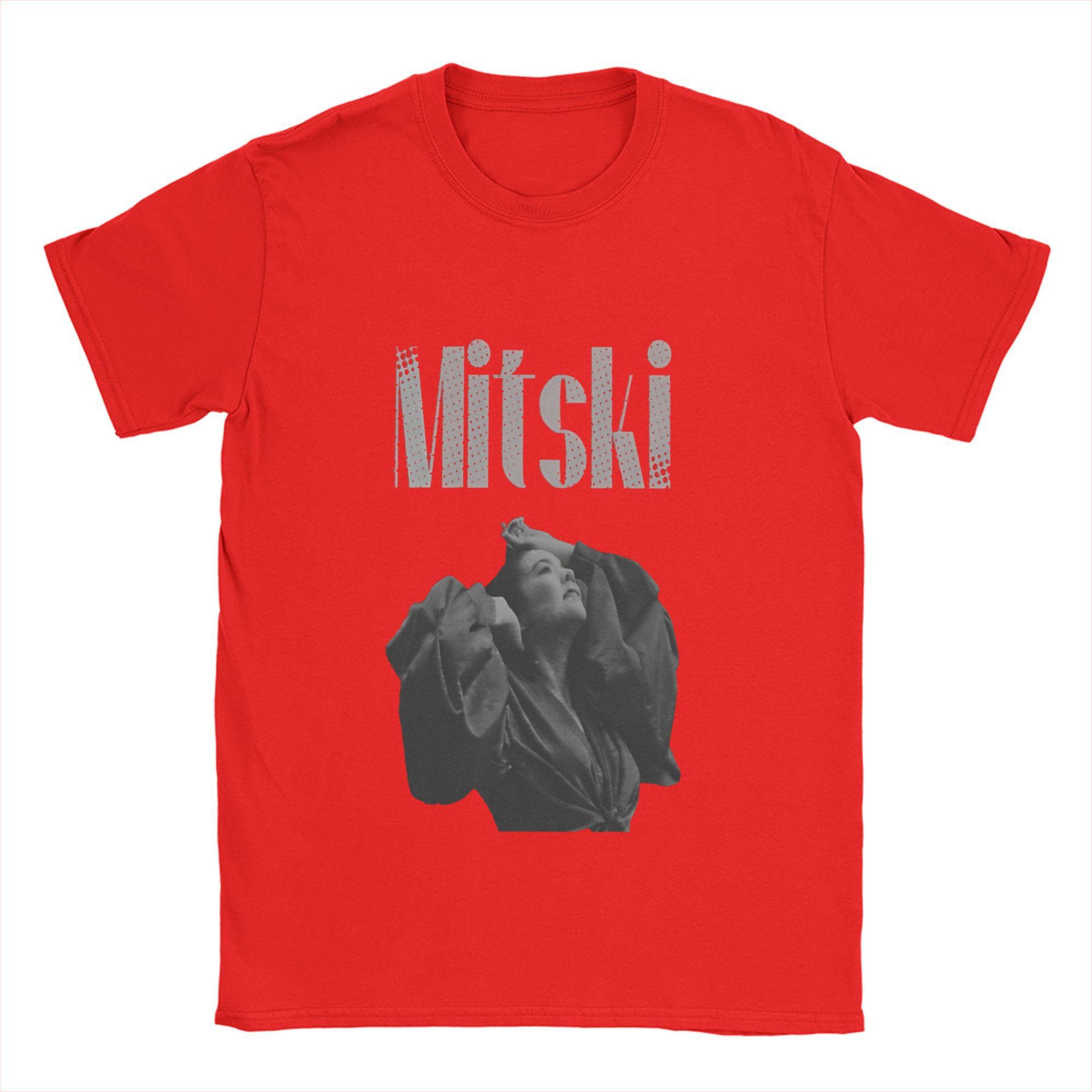 

Mitski Футболка Летняя Смешные Хлопковые Футболки Для Мужчин Хипстерский Принт Футболка С Коротким Рукавом Y2K Веселые Топы S