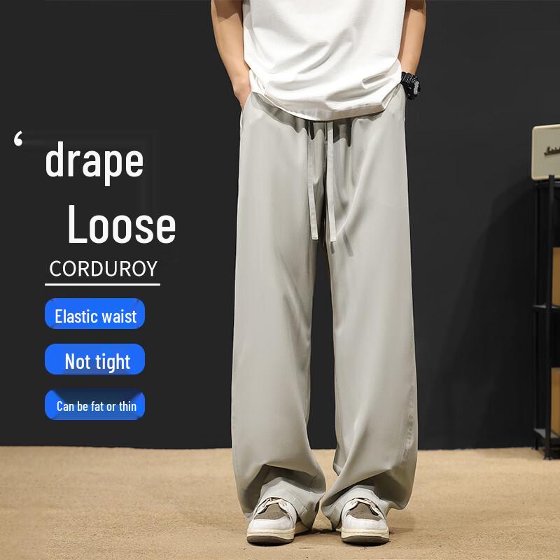 VUUG Men s Cleanfit Loose Fit Wide-Leg Casual Pants L