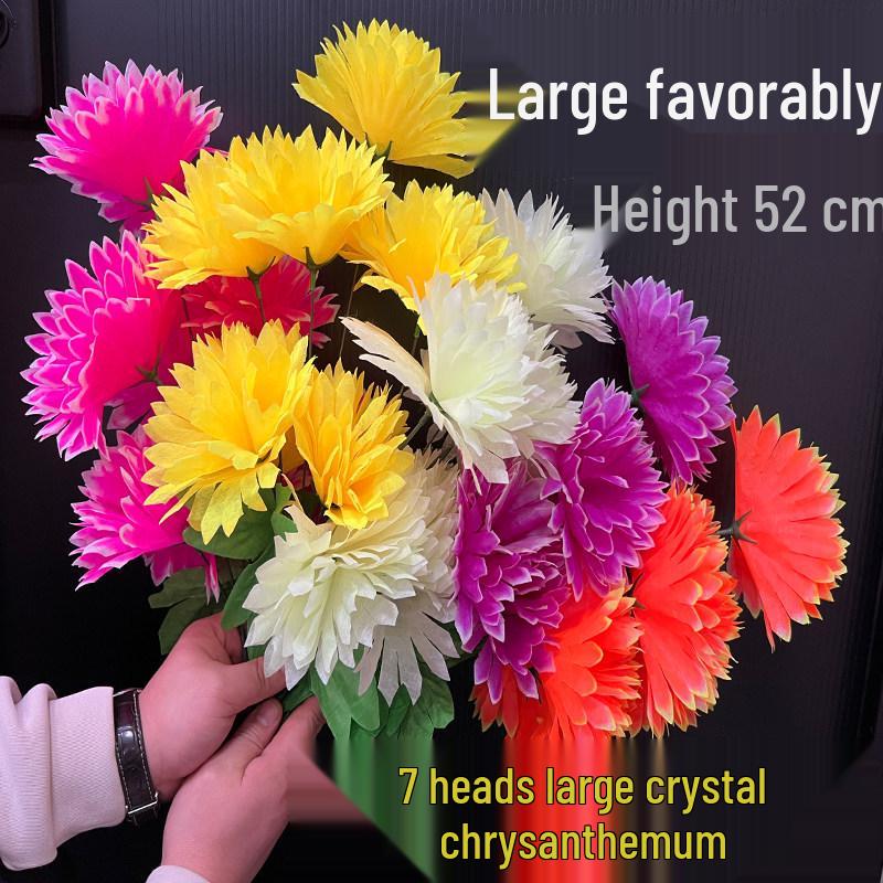 Chrysanthemum Silk Flowers for Qingming Festival Grave Offerings