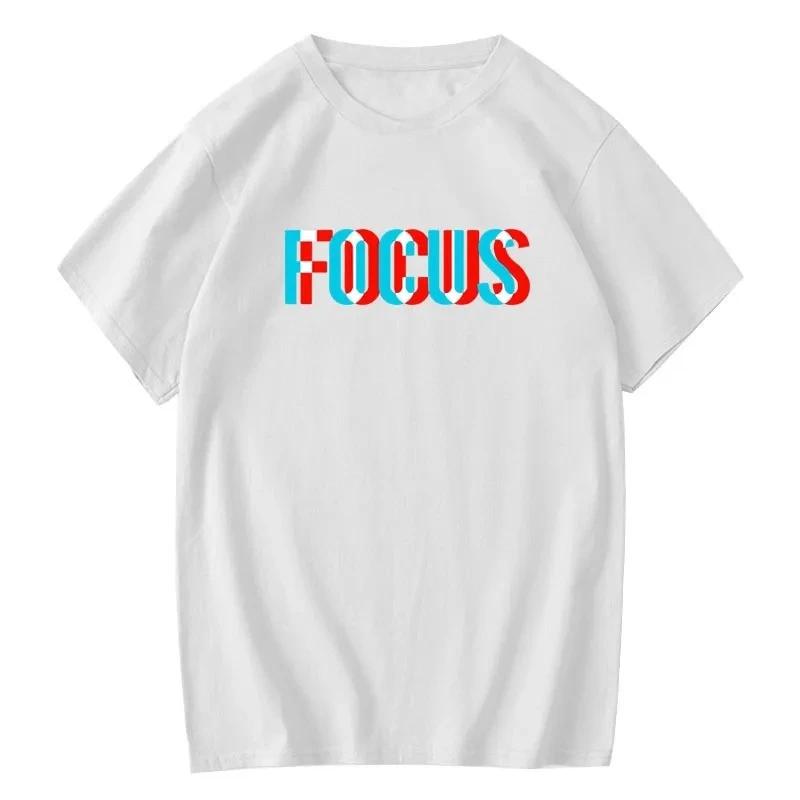 Mens Tshirt 100 Cotton Summer Loose Focus Print Men T Shirt Casual Loose oneck Men Tshirt Short Sleeve tshirt Male Tees