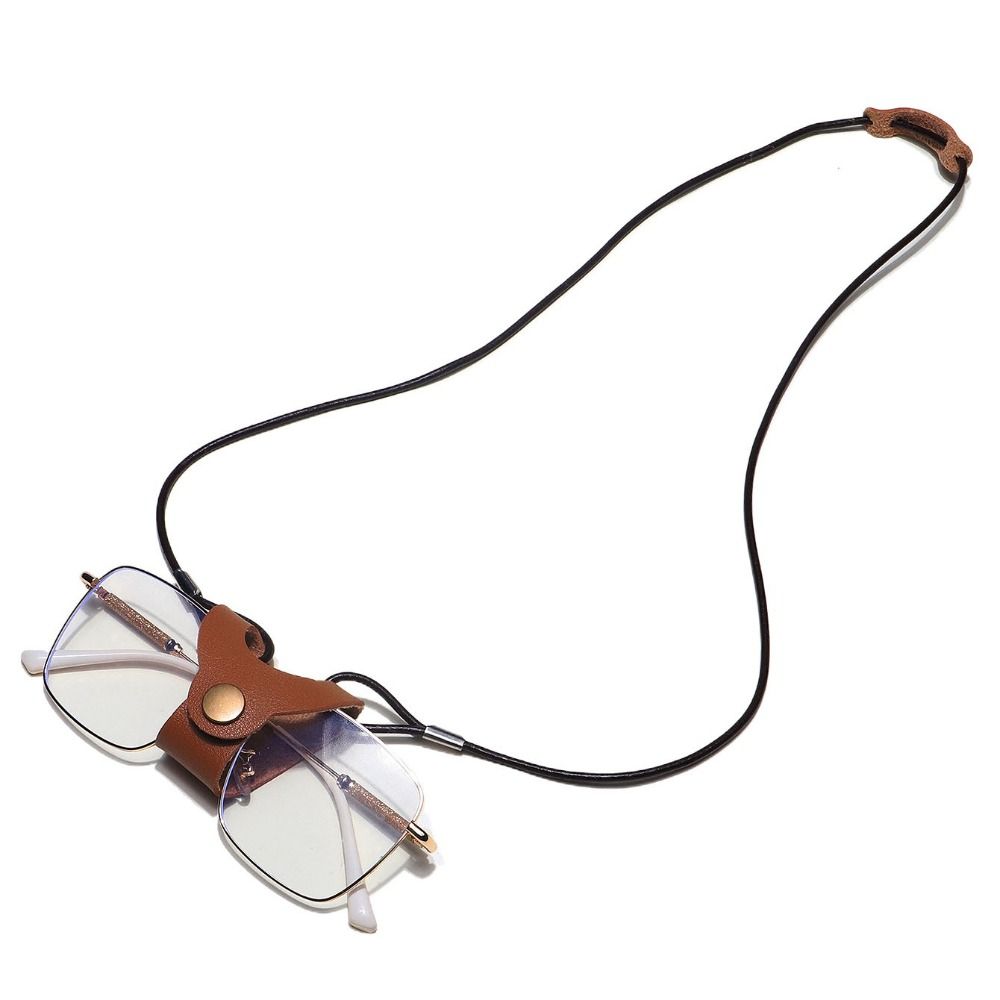 Eyewear Cases Leather Glasses Bag PU Anti-slip Glasses Chain Eyewear Hanging Neck Strap  Men