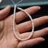 1String Artificial Pearl 3-4mm, Fashion Handmade Flat White Beads for DIY Necklace Bracelet Ankle Accessories, Unique Birthday Party Wedding Gift 18cm