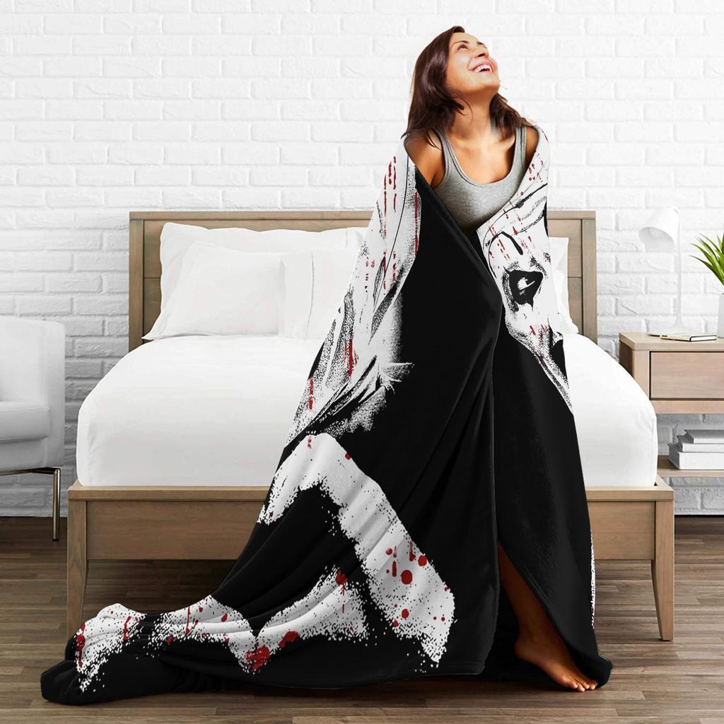 Art The Clown Terrifier Vintage Blankets Coral Fleece Plush Spring Autumn Super Soft Throw Blankets for Home Car Quilt