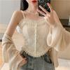 Popular Lace Pearl Pleated Camisole with Chest Pads - Beautiful Back Bodycon Base Layer Top