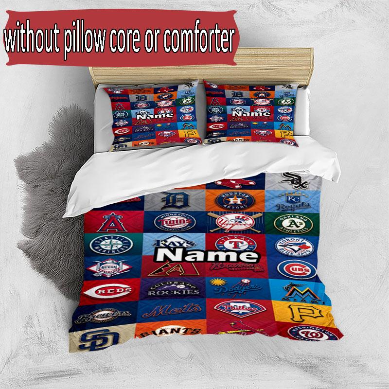 3pcs Duvet Cover Set (1*Duvet Cover + 2*Pillowcase, Without Core), Custom Name NFL Pattern Bedding Set, Home Bedroom Decor Gift