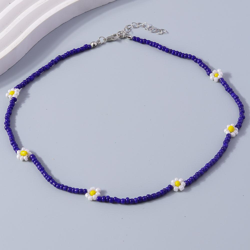 Collana di Perline Colorate Fatta a Mano alla Moda Collane Floreali Bohemian con Perline per Donne Ragazze Festa Gioielli per le Feste Regalo