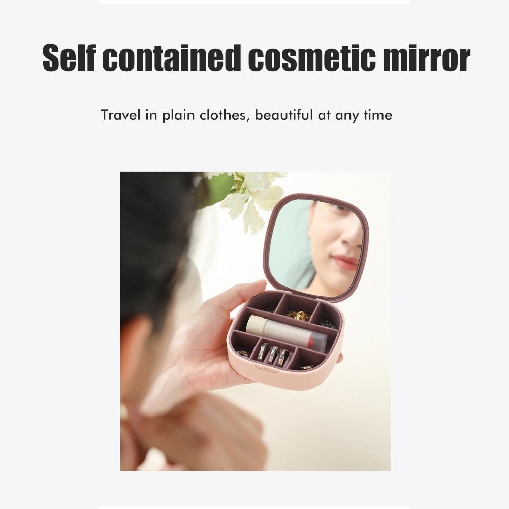 Travel Jewellery Box Portable Small Jewellery Box Organizer with Mirror Mini Jewelry Storage Case for Rings Earrings