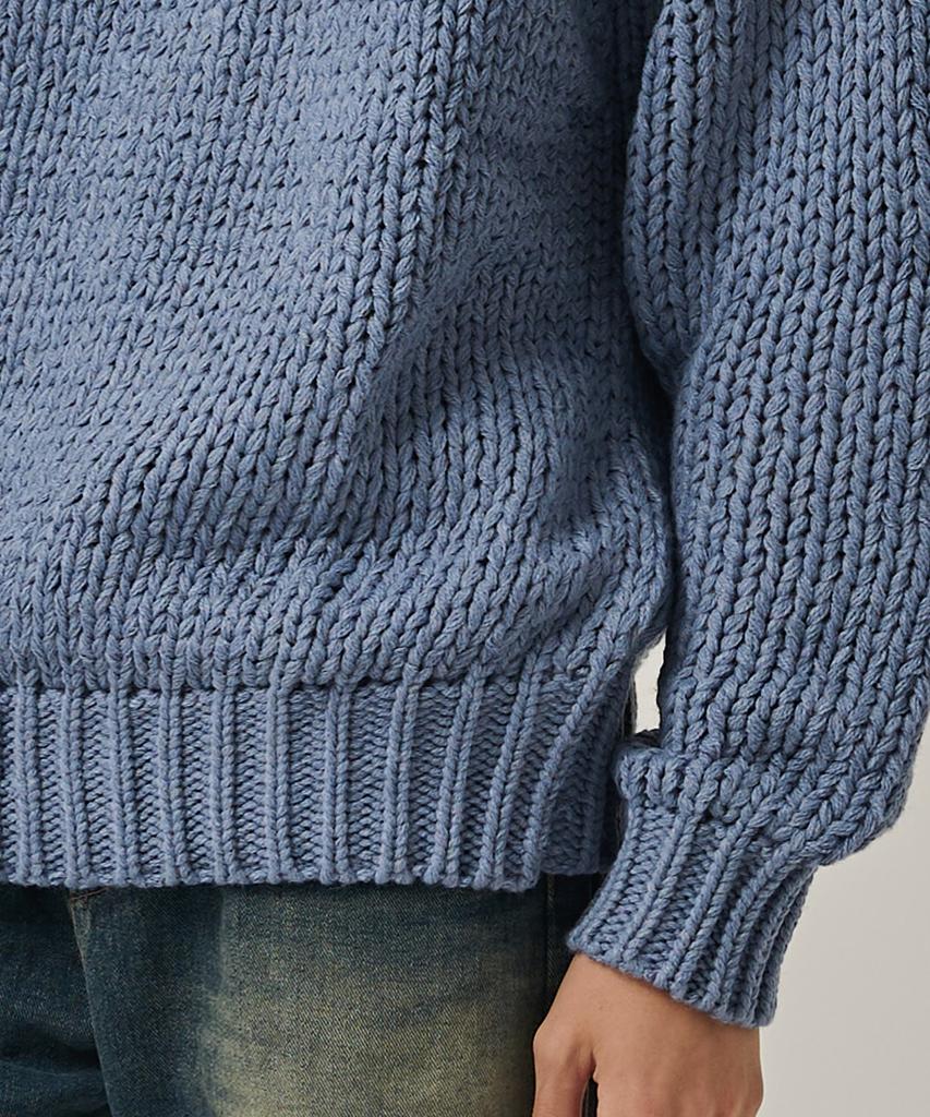 ANALOG MOOD Heavy Warm Round Pullover Knit (Blue)