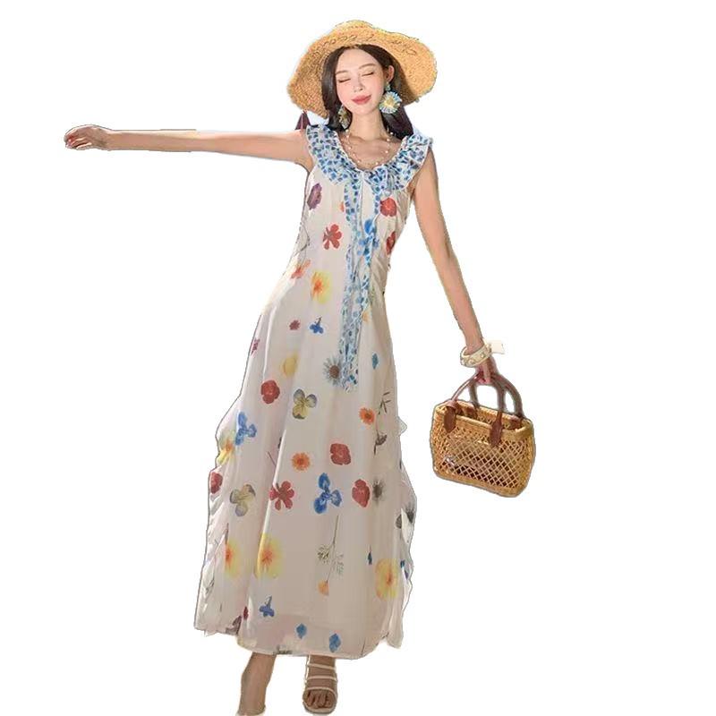 Dopamine Style Summer Beach Dress - Women's Irregular Long Skirt, 2026 Autumn Collection