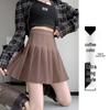 New 2024 Women's High Waist Black Pleated A-line Skirt - Short, Slimming, Summer to Autumn Style