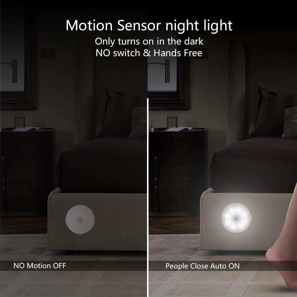 Sensor Motion LED Night Light USB Rechargeable Child Bedroom Night Lamp For Kitchen Cabinet Stairs Wardrobe Corridor