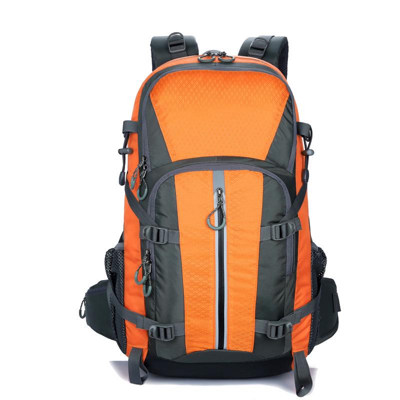 Leichter Wanderrucksack aus Nylon, 45 l, wasserdicht mit Sicherheits-Reflexstreifen, doppeltes Rückendesign