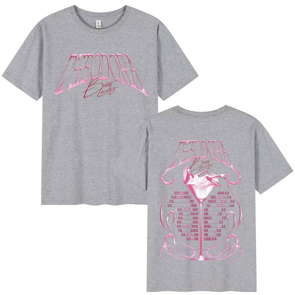 Rapperin Theodora BOSS Lady Album Tour T-Shirts Fan Geschenke Herren Damen Hip Hop Mode T-Shirt Männlich Lässig Vintage Übergroße T-Shirts