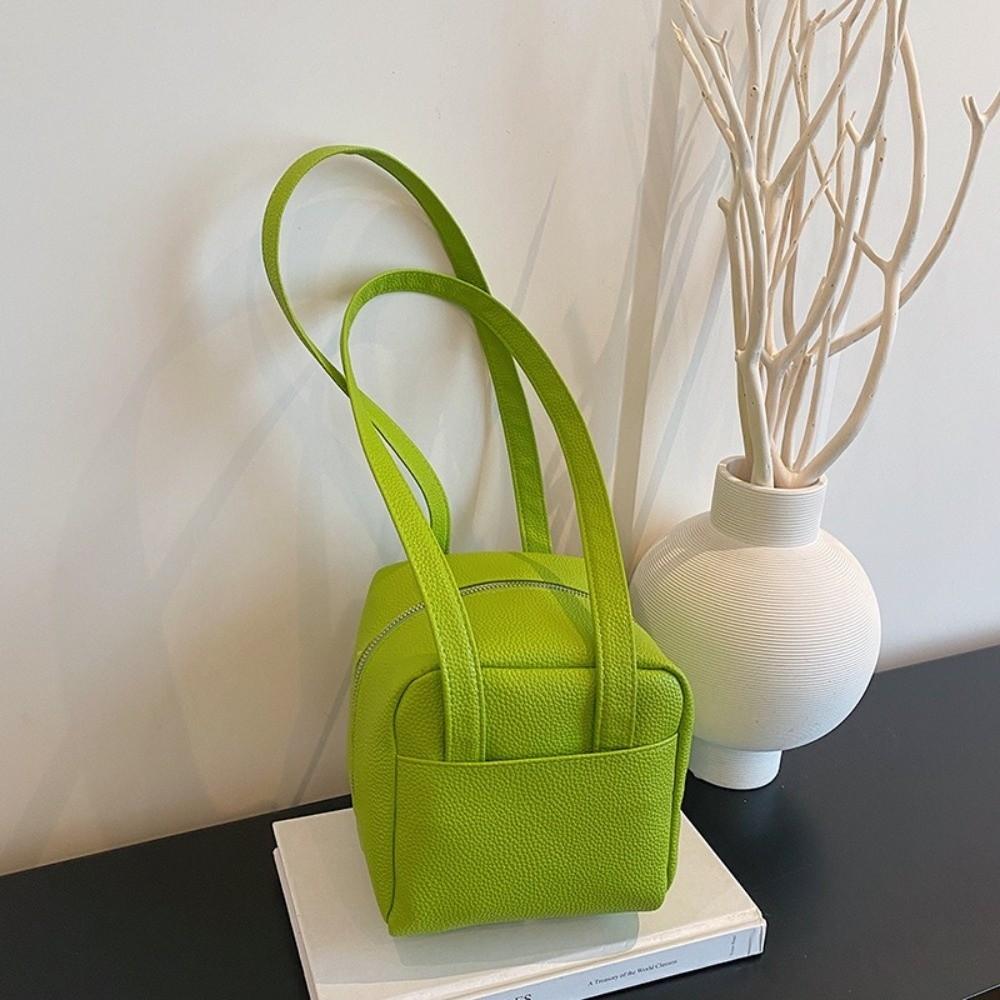 Candy Color Mini PU Single Shoulder Bag Squared Underarm Bag Casual Toast Crossbody Bag Office
