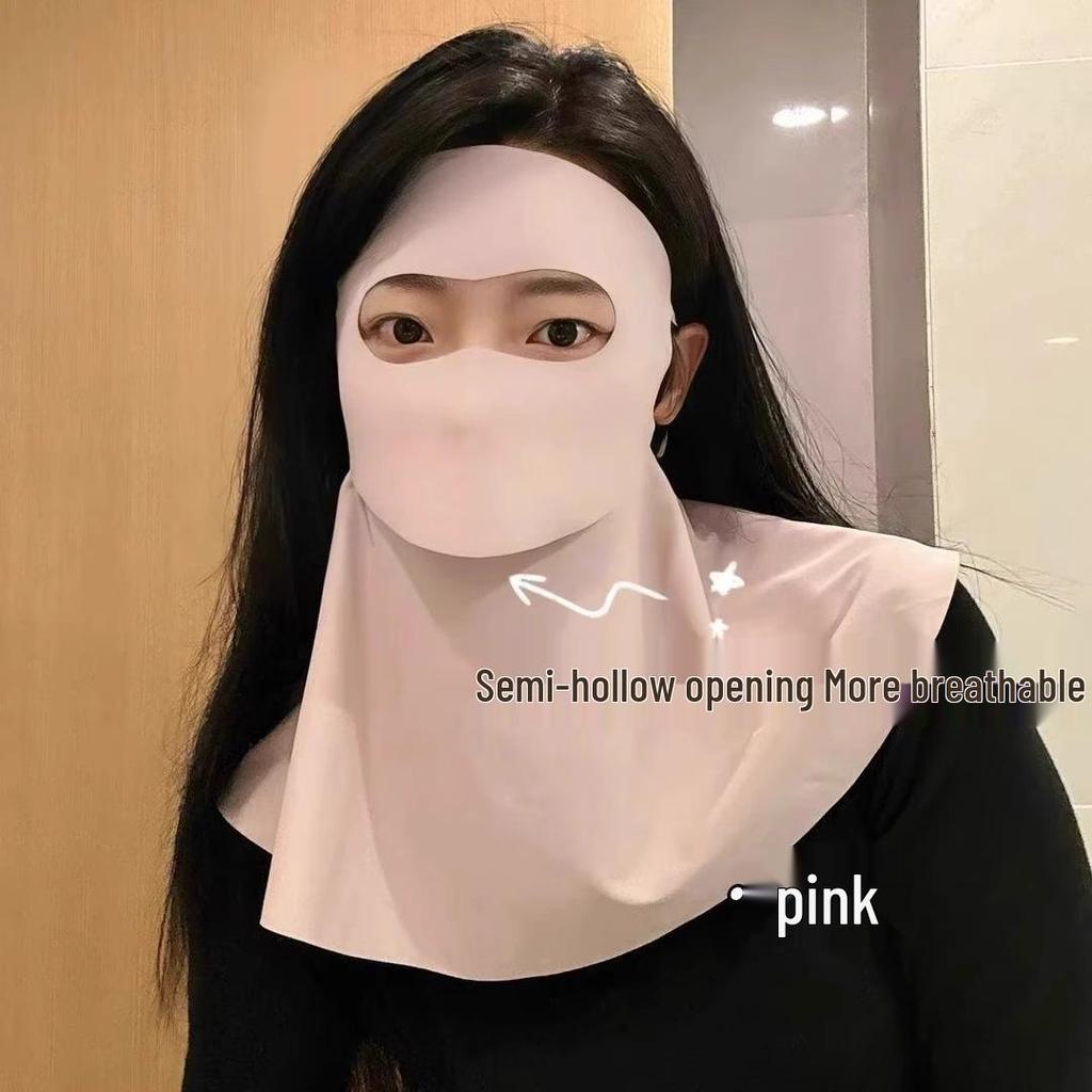Ice Silk Women's Sunscreen Mask: UV Protection, Breathable, Stylish Design, Protects Eye Corners, 2024 Edition