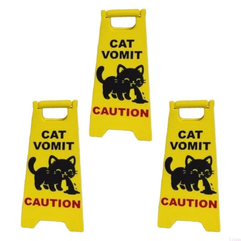 Cats Vomit Caution Signs Funny Novelty Cats Vomit Signs Cats Vomits Warning Signs Desk Decorations for Home Office Decors