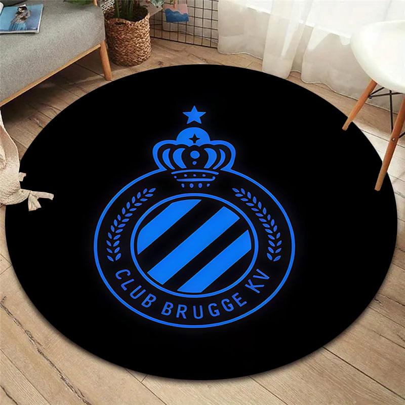 Club Brugge KV Round Area Rug,Carpet Rug for Living Room Bedroom Sofa Playroom Decor,Non-slip Floor Mat