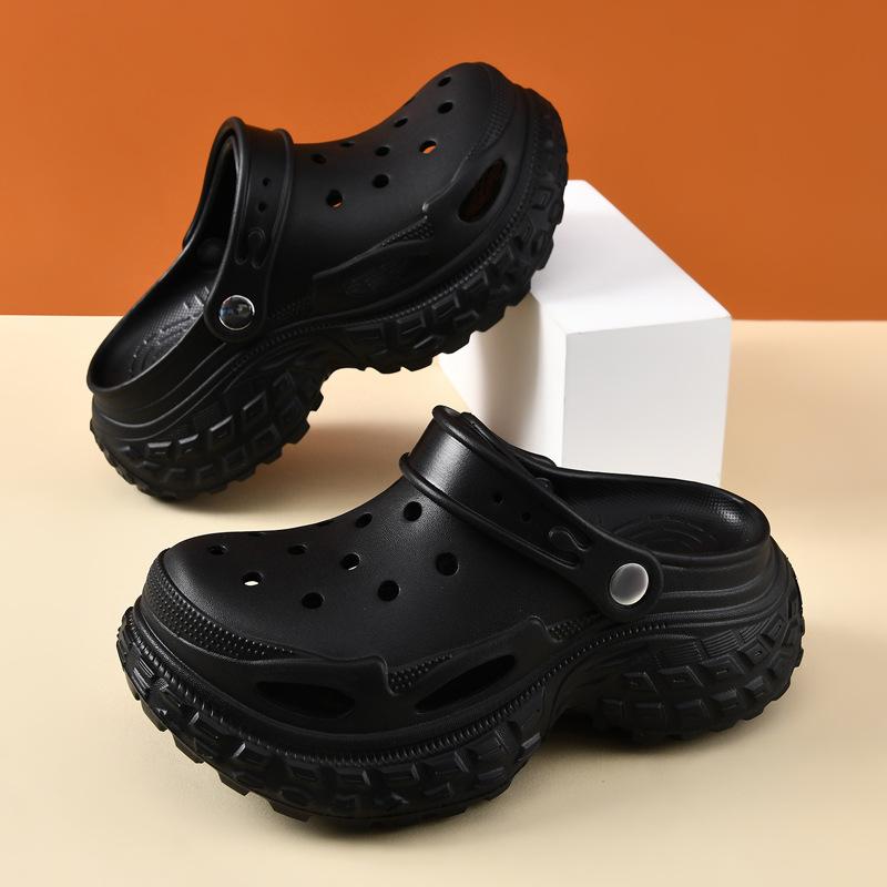 Hole shoes women wear one-word women's sandals women's cool slippers women's beach shoes women's bag head dragging women's EVA slippers