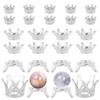 1set 26pcs 4 Styles Crown Alloy Display Stands for Balls Mixed Shapes Silver 11.5~29x11.5~29x6~18mm Hole: 6.5~16.5mm