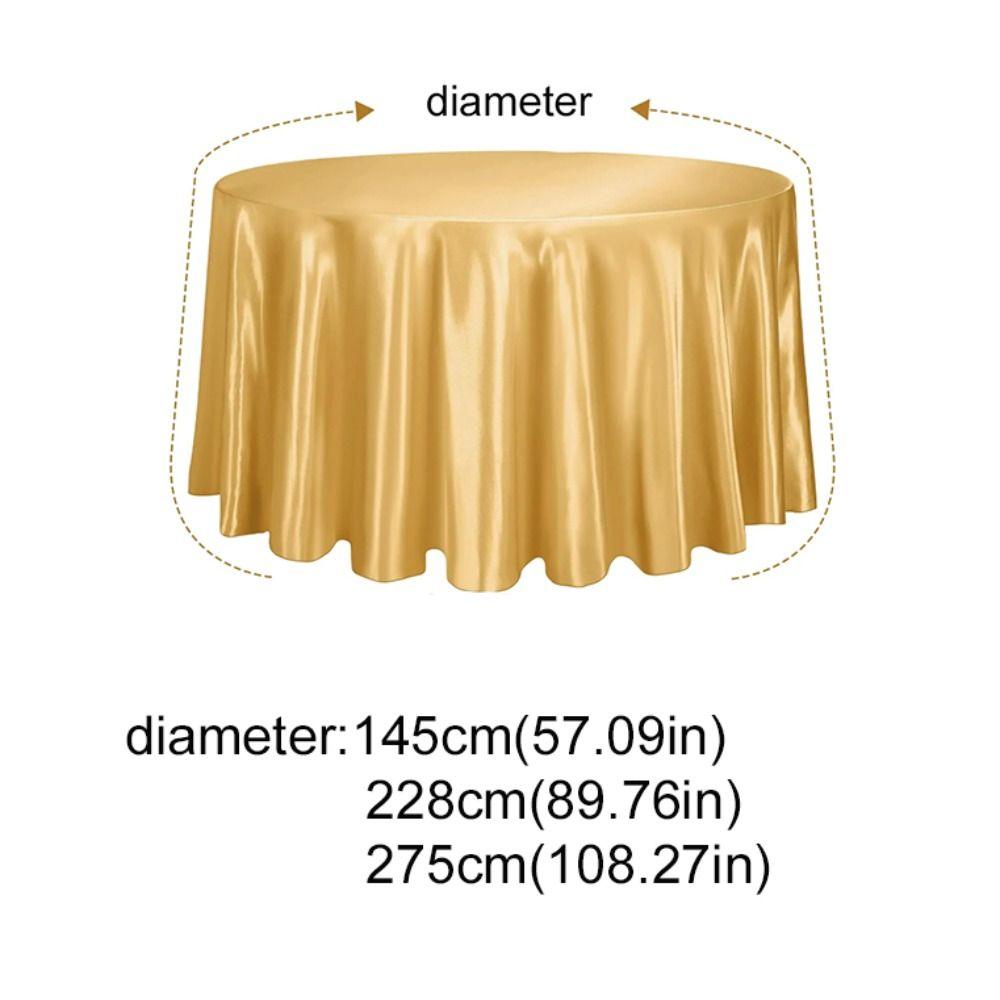 Smooth Round Satin Tablecloth Imitation Silk Table Decoration Luxurious Table Cover  Wedding