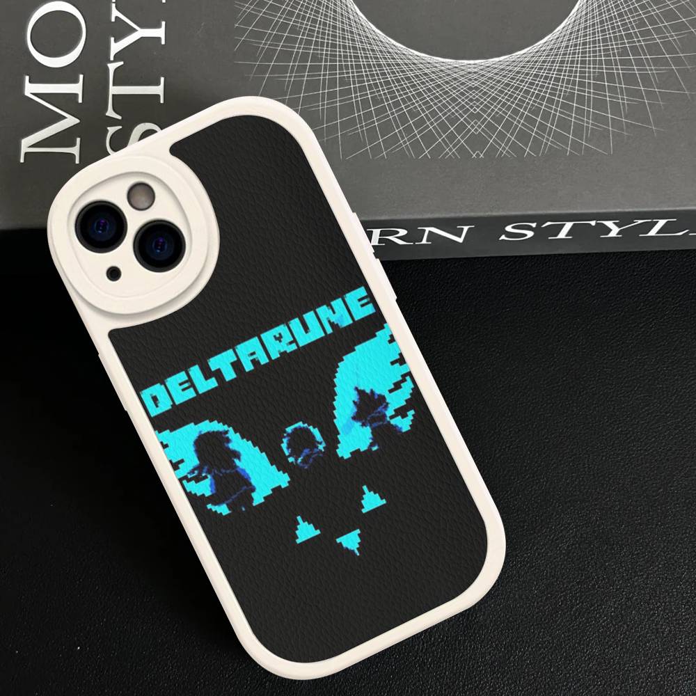 D-Deltarune Ralsei Leather Phone Case For iPhone 16 16e 15 14 13 12 11 Pro Max Plus Mini Cover