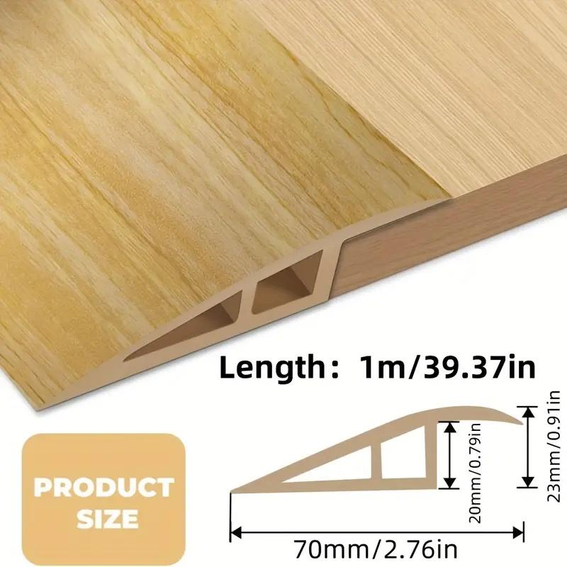1pc 7cm/2.75in Self-adhesive PVC Floor Transition Strip, Household Threshold Ramp, Suitable for Doorways, Edge Decoration