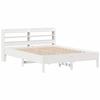 VidaXL Bed Frame with Headboard White 140x200 Cm Solid Pine Wood, Bed, Bedroom Furniture, Wooden Bed, Bed 3306889