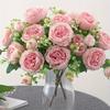 2 Bundles Artificial Peony Fake Floral Arrangements, No Vase, for Bohemian Farmhouse Decor, Wedding, Engagement, Reunion, All Season Home Accents
