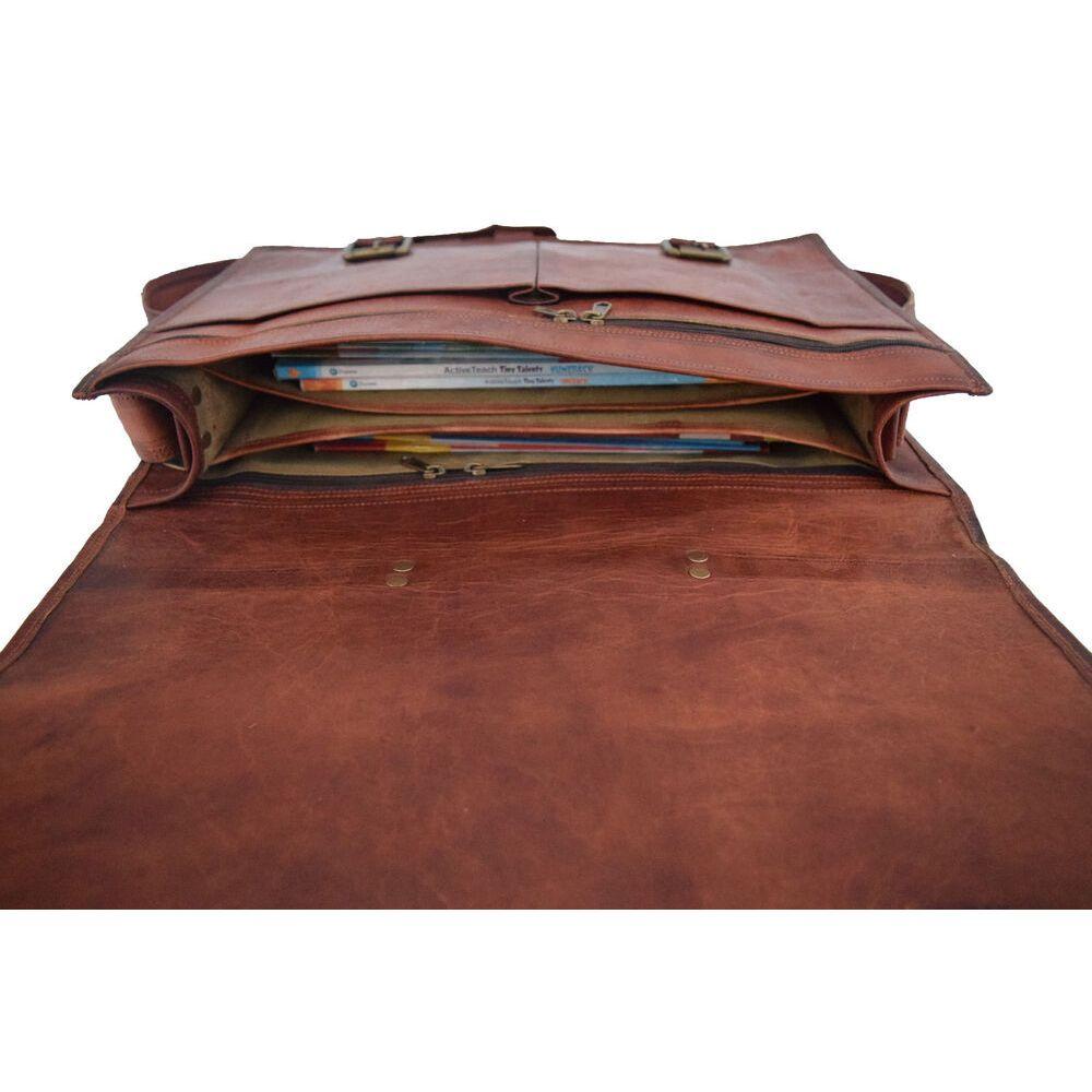 Кожаный портфель Сумка-мессенджер 18 в портфеле для ноутбука Офисная сумка через плечо — фото 9