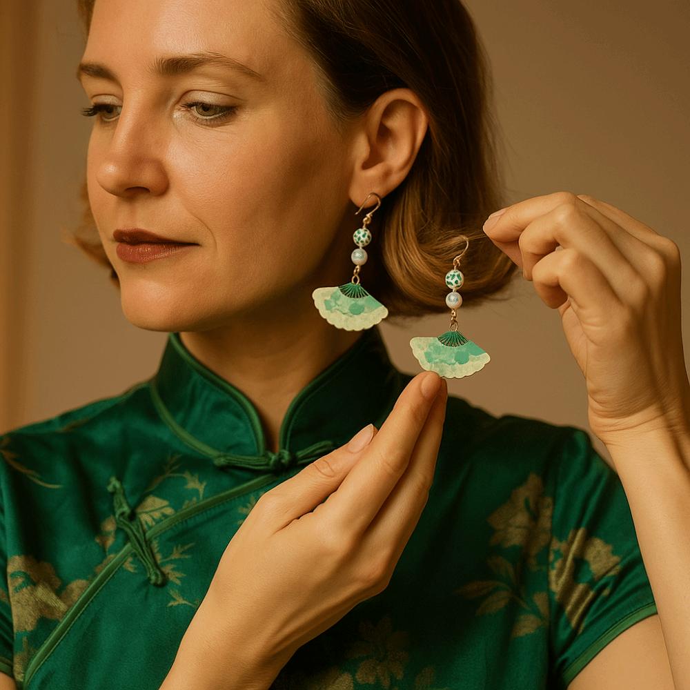 New Chinese Style Blue and White Porcelain Earrings Zinc Zinc Alloy Drop Earrings  Women